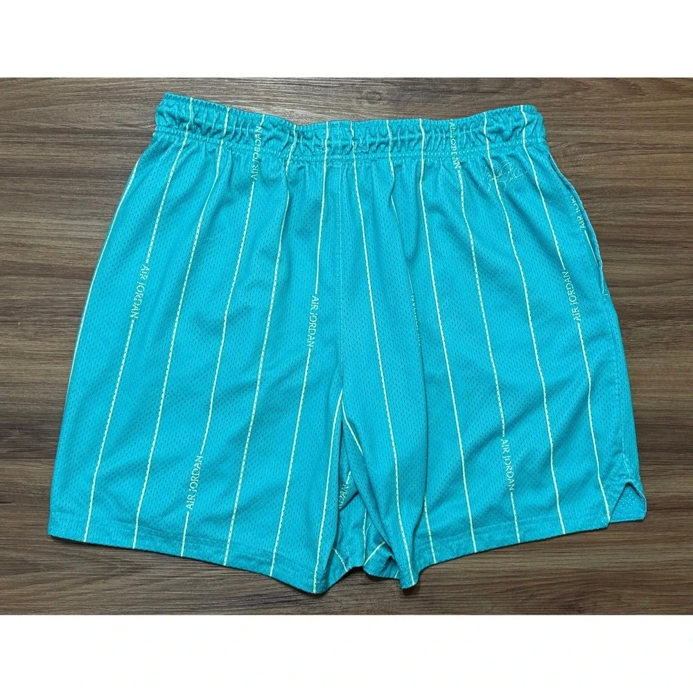 Nike Air Jordan Essentials Mesh Pinstripe Shorts Teal Blue Sz XL (DM1357-392)